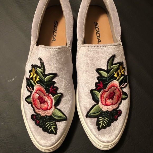 Soda Shoes - Gray Velvet tennis